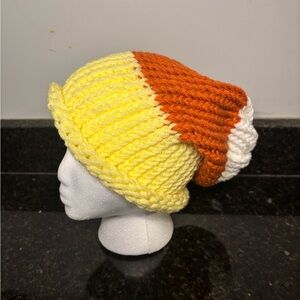 NWOT Teen/Adult Candy Corn Knit Beanie Hat